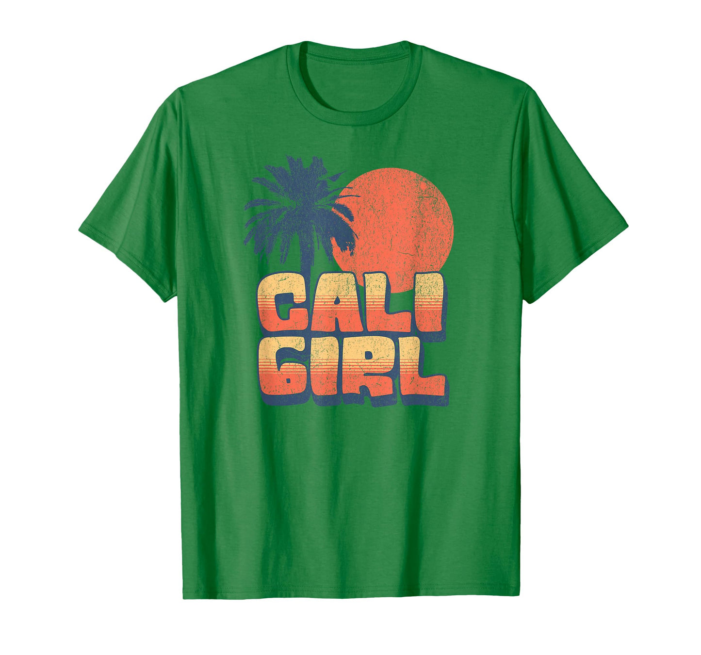 Cali Girl Retro Sunset Palm Tree California Beach Vacation T-Shirt