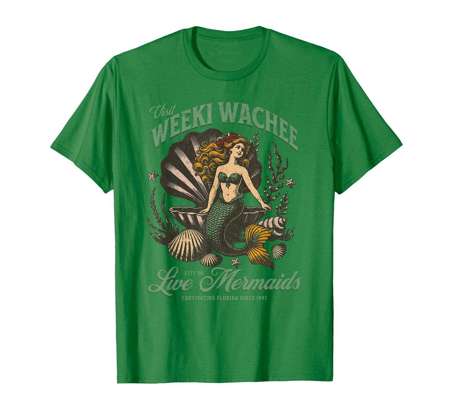 Visit Weeki Wachee City of Mermaids Florida 1947 Tourist T-Shirt