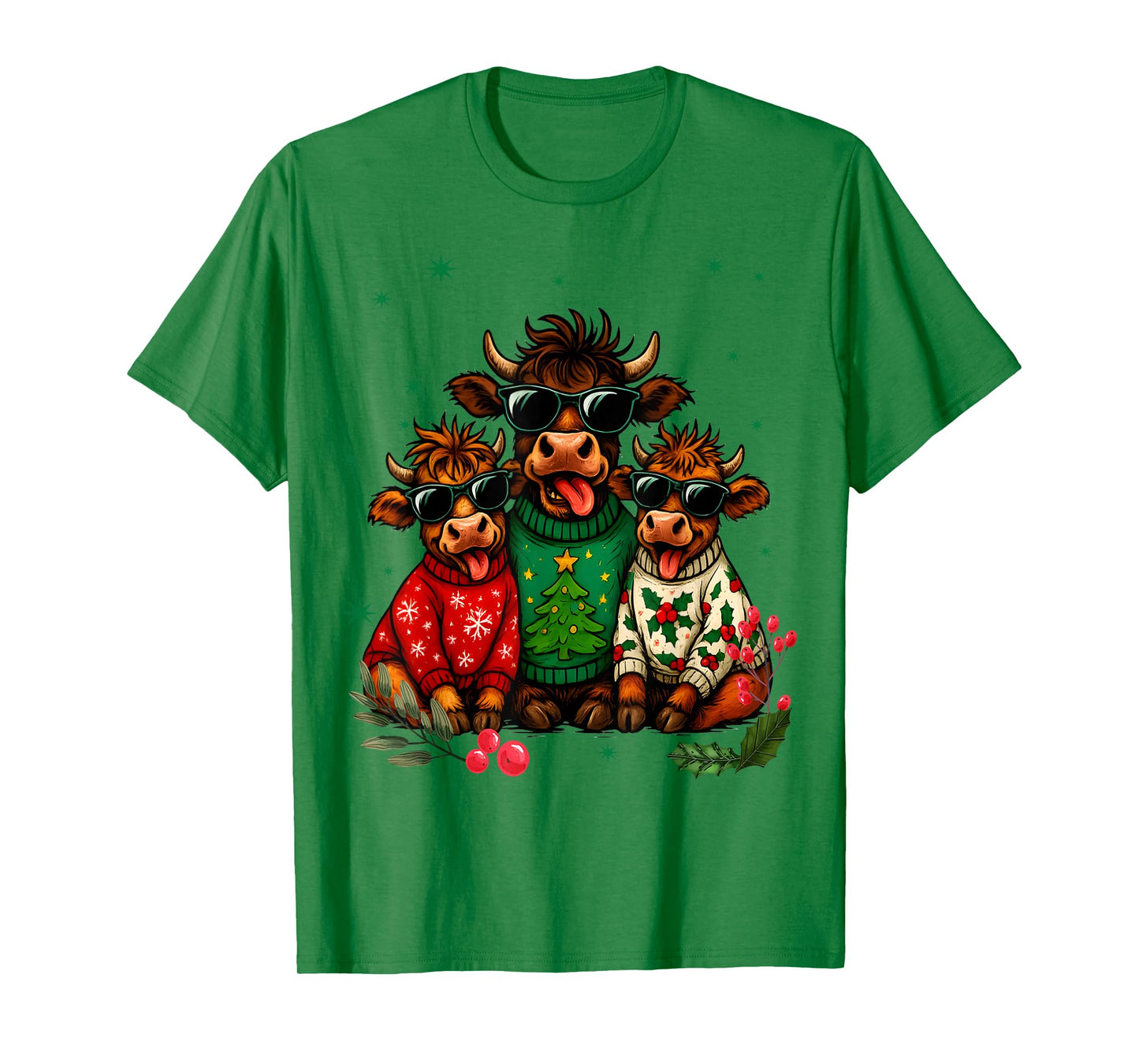 Funny Christmas Cows tee Farm Cow Santa Clause 2026 T-Shirt