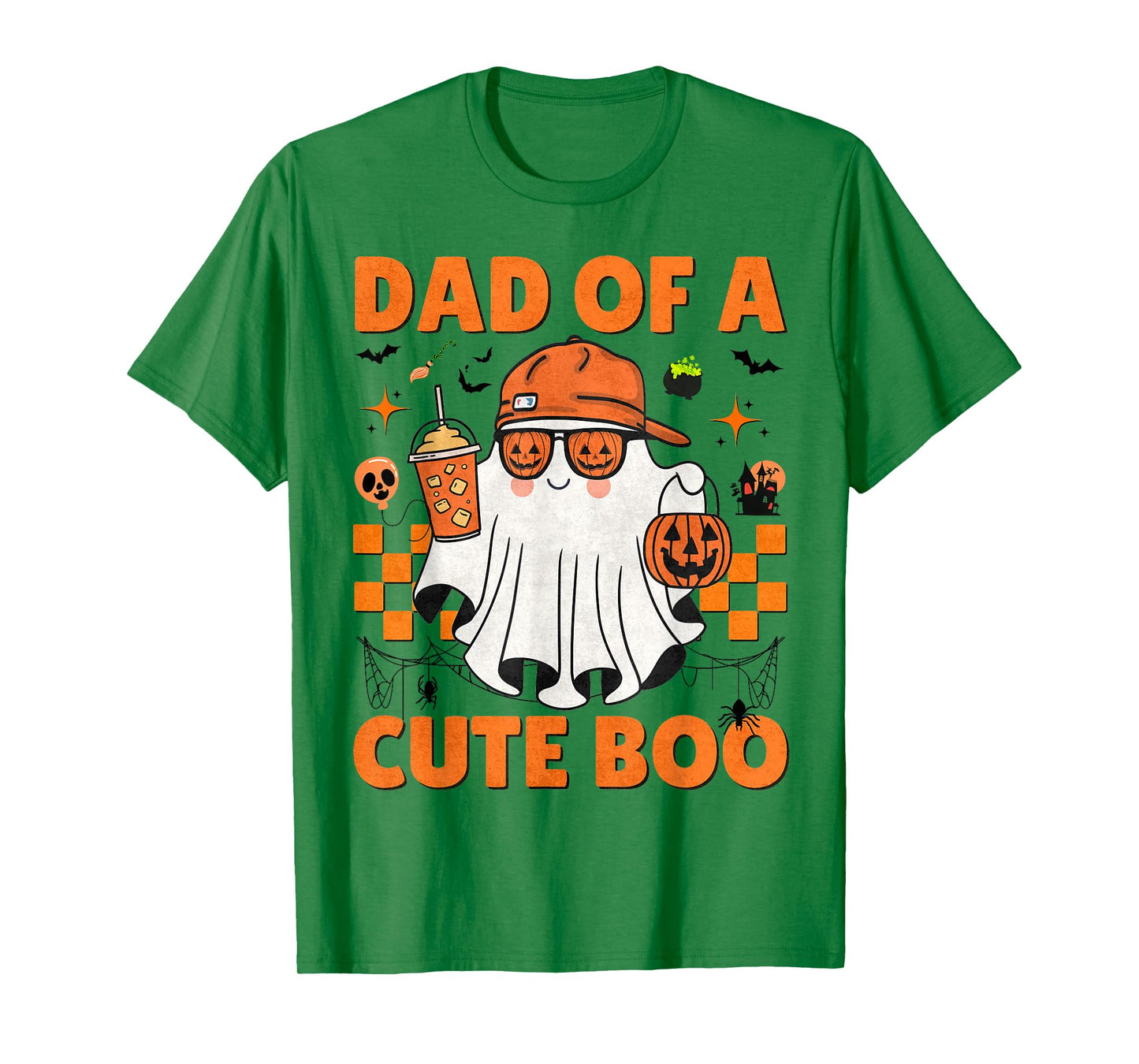 Funny Dad Halloween Boo Ghost Pumpkin Glasses Coffee Men T-Shirt