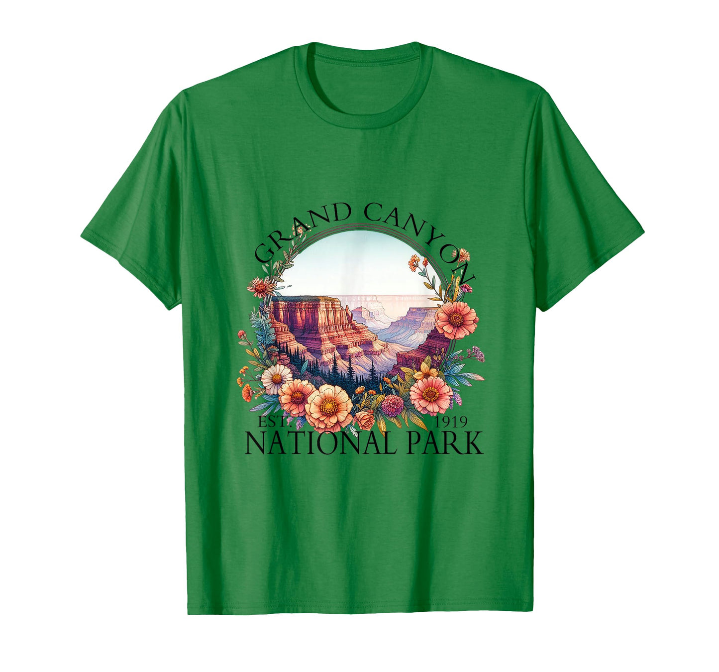 Floral Grand Canyon National Park Hiking Camping Outdoor T-Shirt