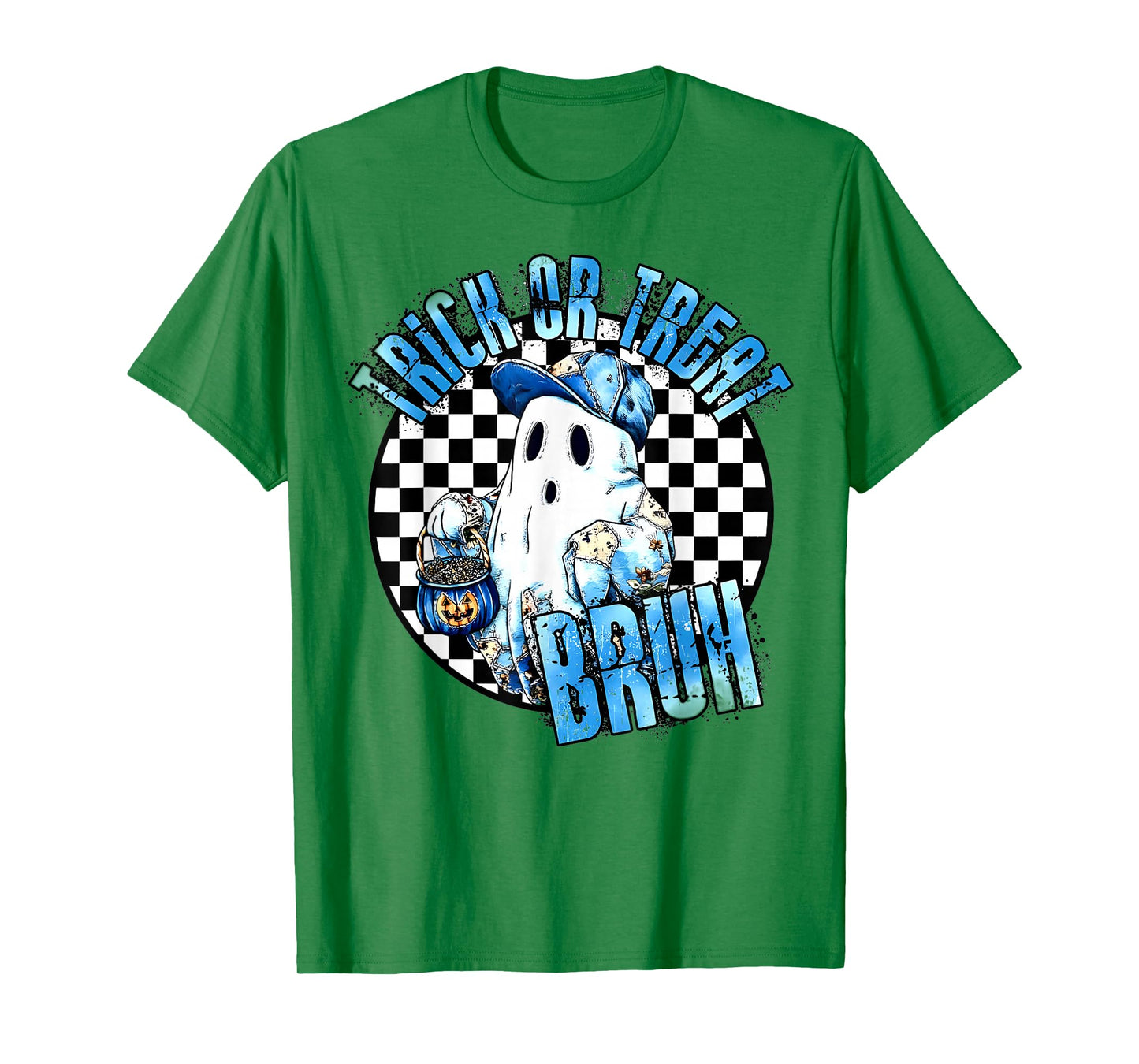 Bruh Ghost Halloween Cute Ghost Trick Or Treat Boys Kids T-Shirt