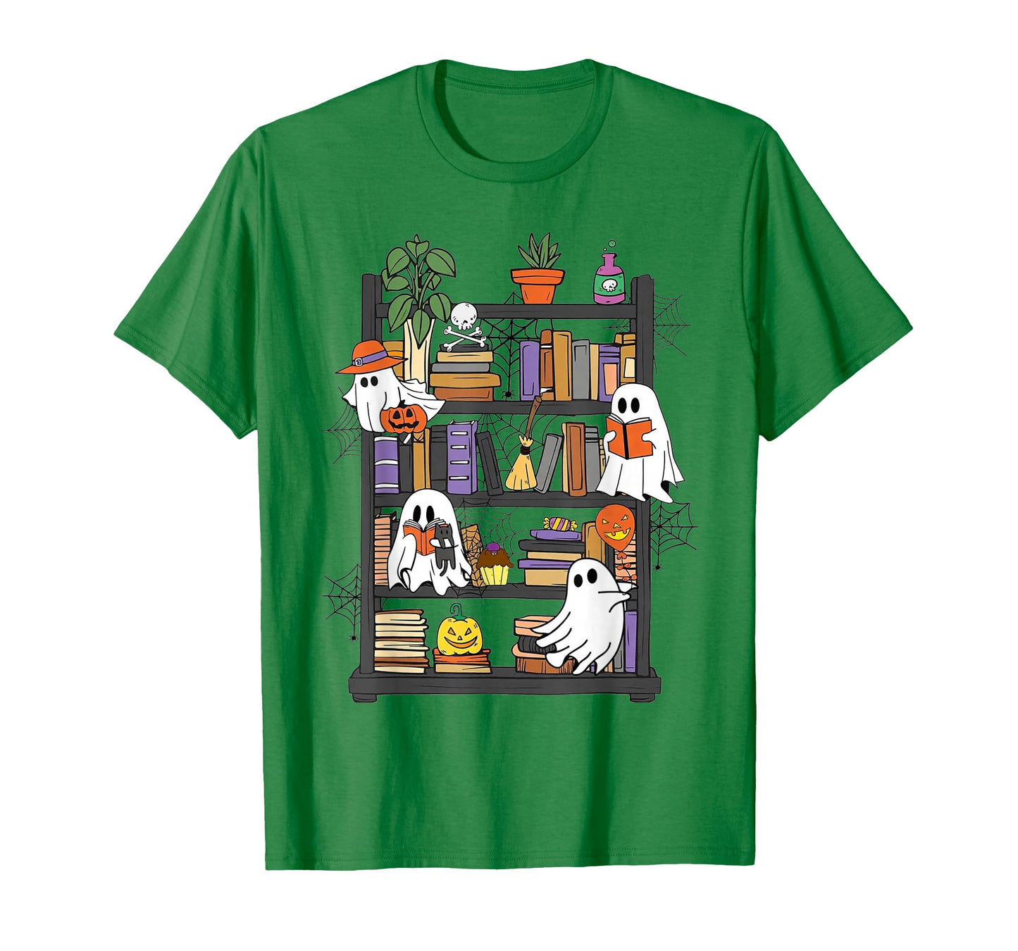 Retro Halloween Cute Witch Ghosts Jack-o'-Lantern Plants T-Shirt