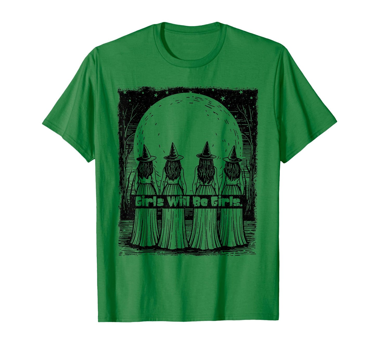 Retro Halloween Girls Witches Spooky Season Witchy Vibes T-Shirt