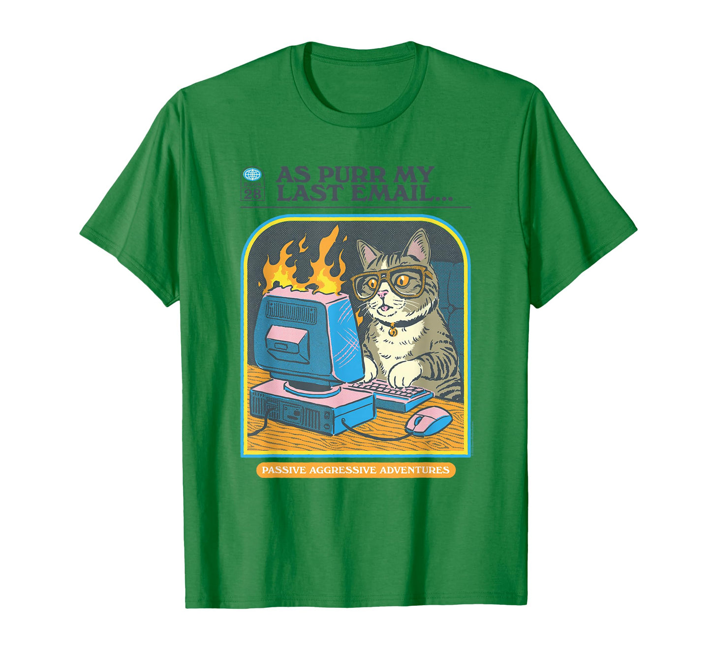 Steven Rhodes As Purr My Last Email Cat Humor T-Shirt