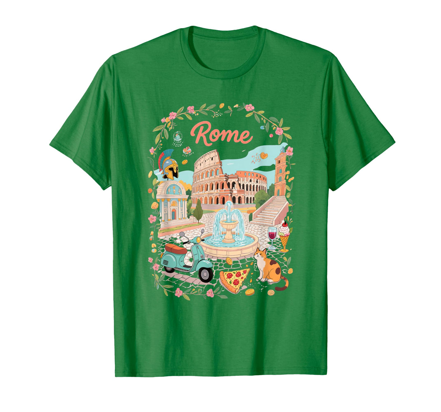 Rome Italy Colosseum Art Vintage Travel Souvenir T-Shirt
