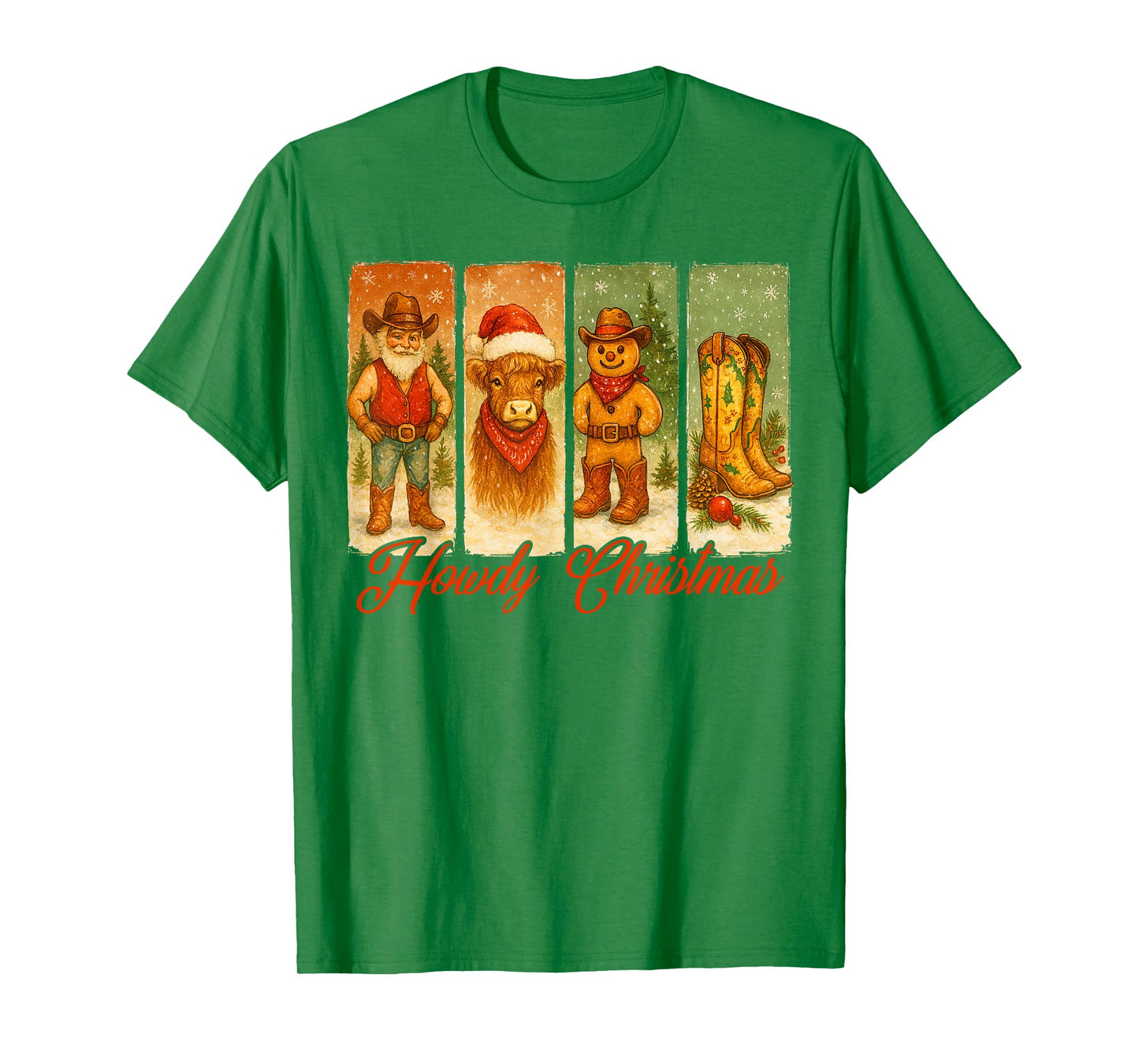 Howdy Christmas Xmas Vibes Wild West Cowboys Santa Rodeo T-Shirt