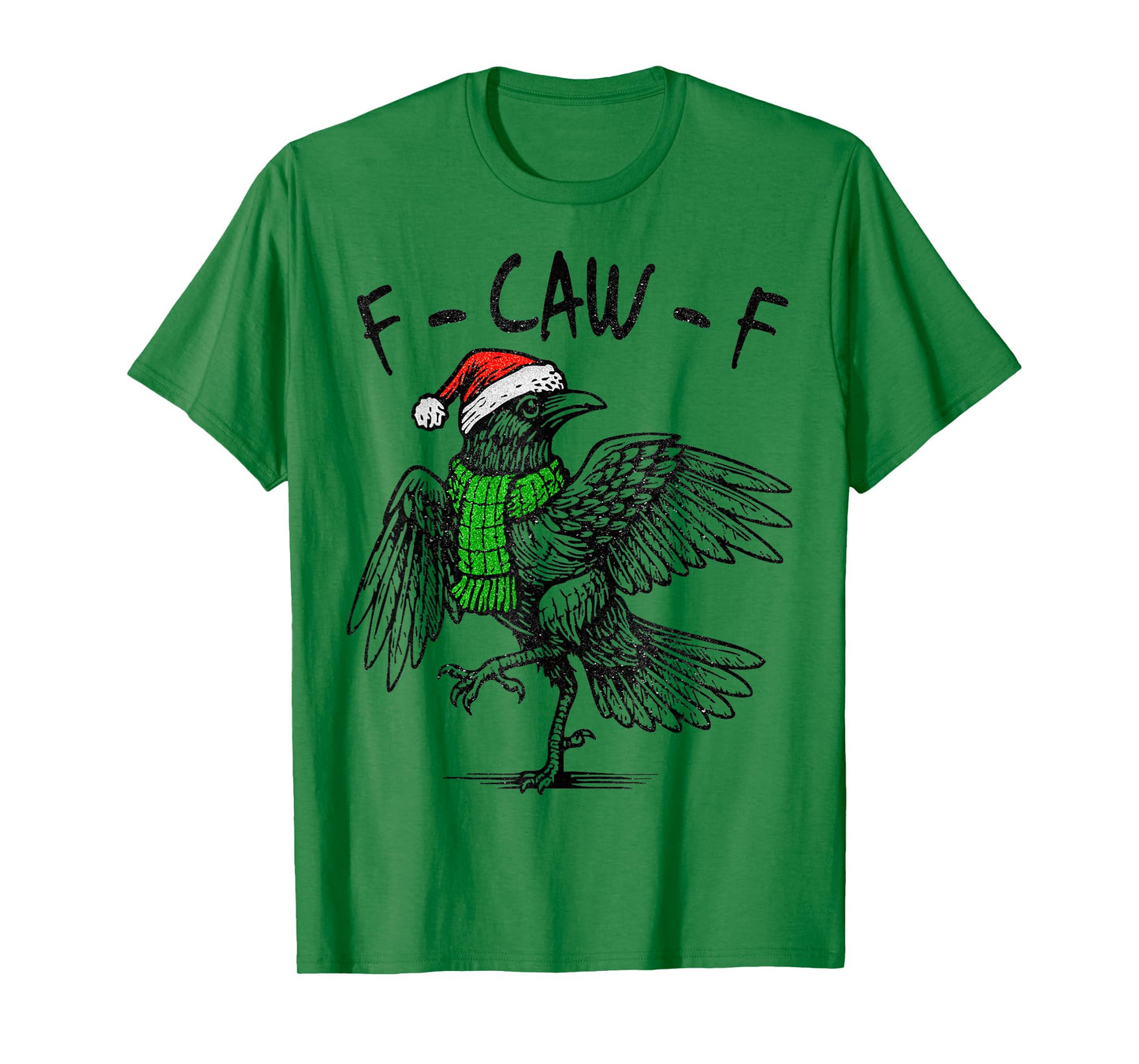 Funny Gothic Crow F-CAW-F Christmas Santa Black Bird Woman T-Shirt