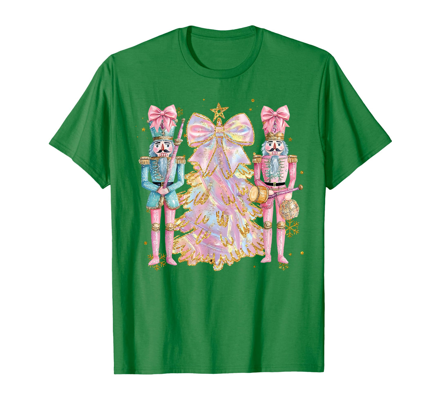 Coquette Christmas Tree Pink Nutcrackers Women Kids Girls T-Shirt