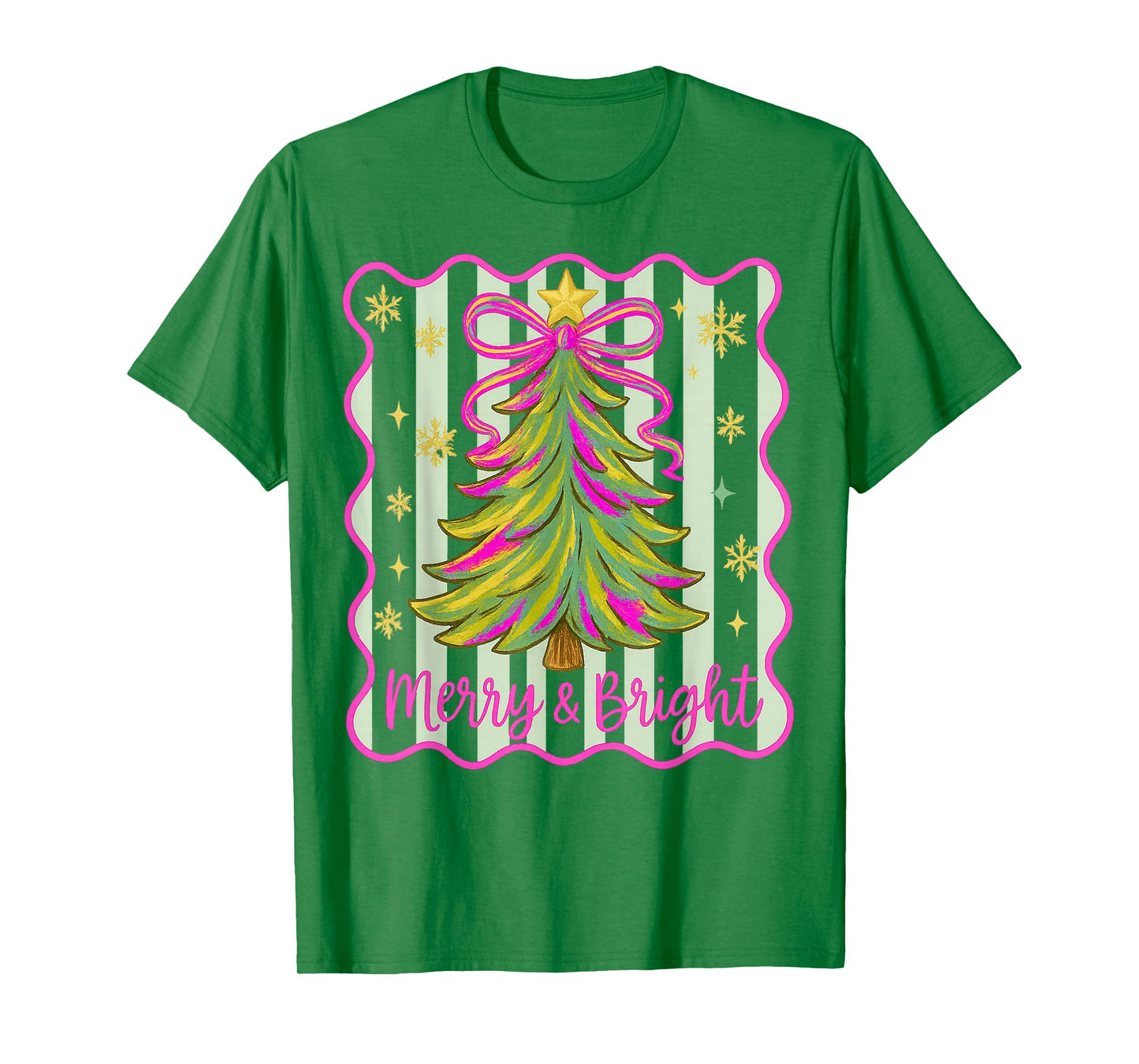 Merry and Bright Christmas Crew 2025 Funny Family Matching T-Shirt