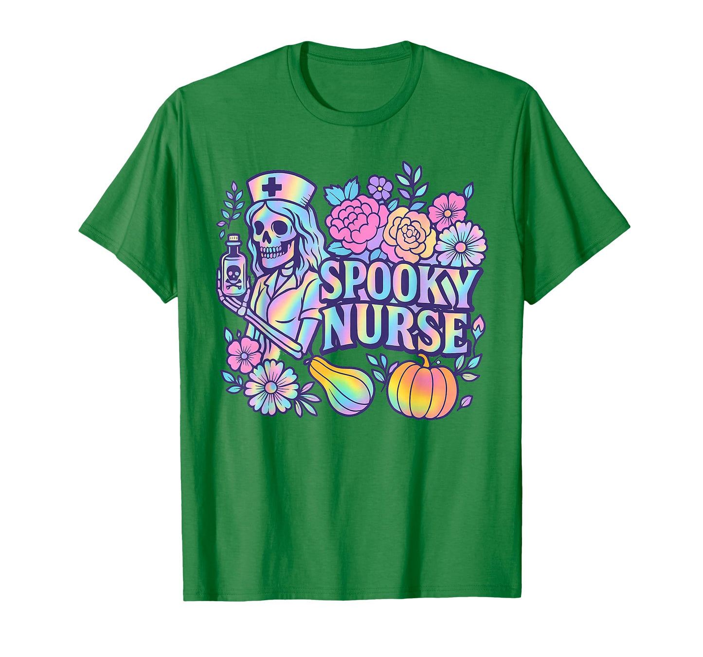Spooky Nurse Halloween RN Nursing Skeleton Medical Student T-Shirt