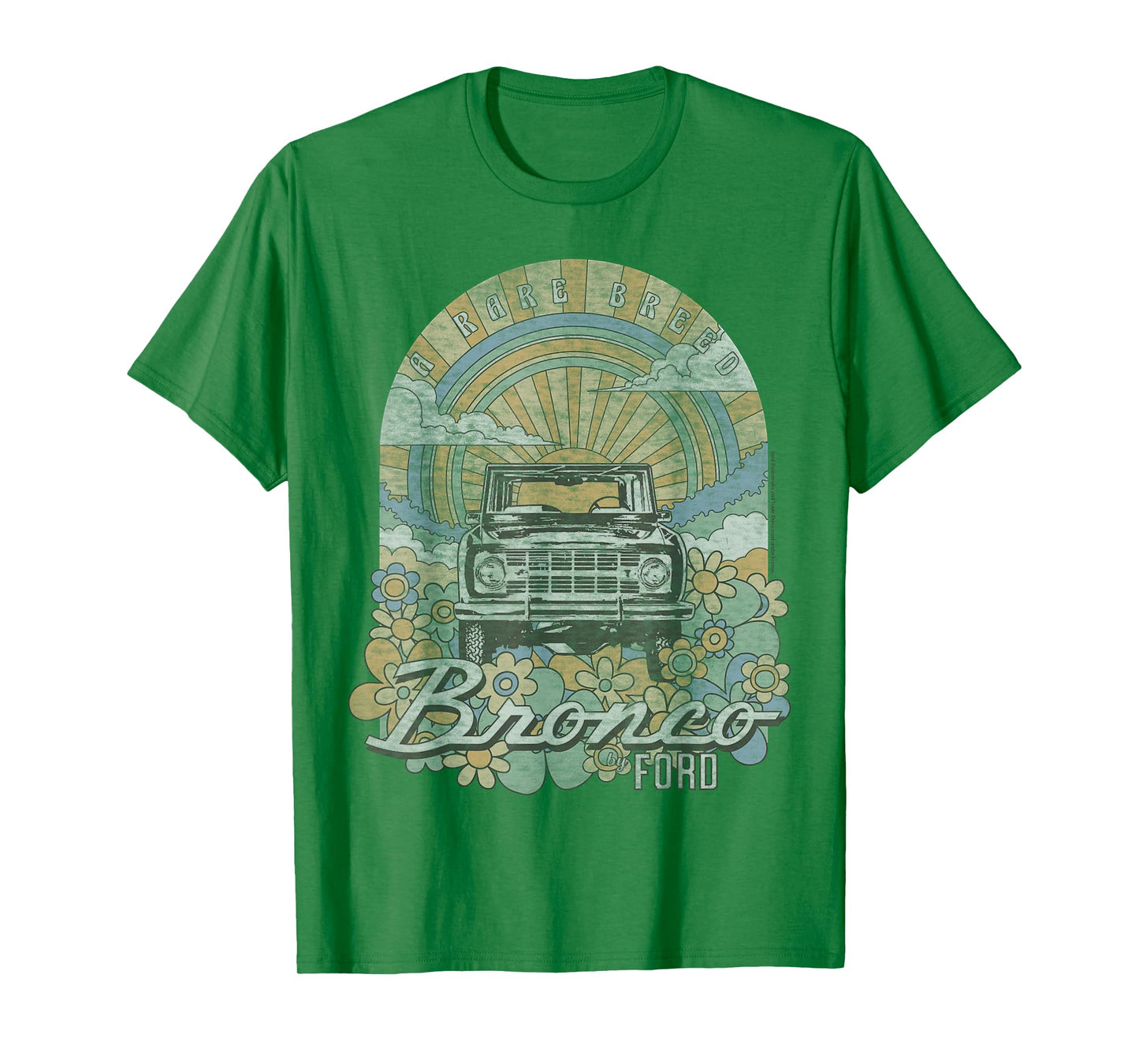 Ford - Bronco A Rare Breed Retro Flowers And Sun T-Shirt