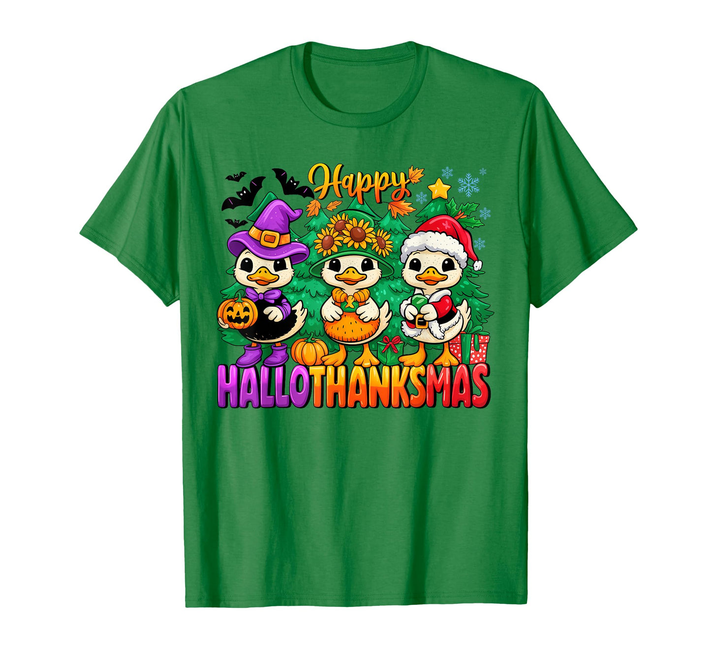 Gooses Halloween Thanksgiving Christmas Happy HalloThanksMas T-Shirt