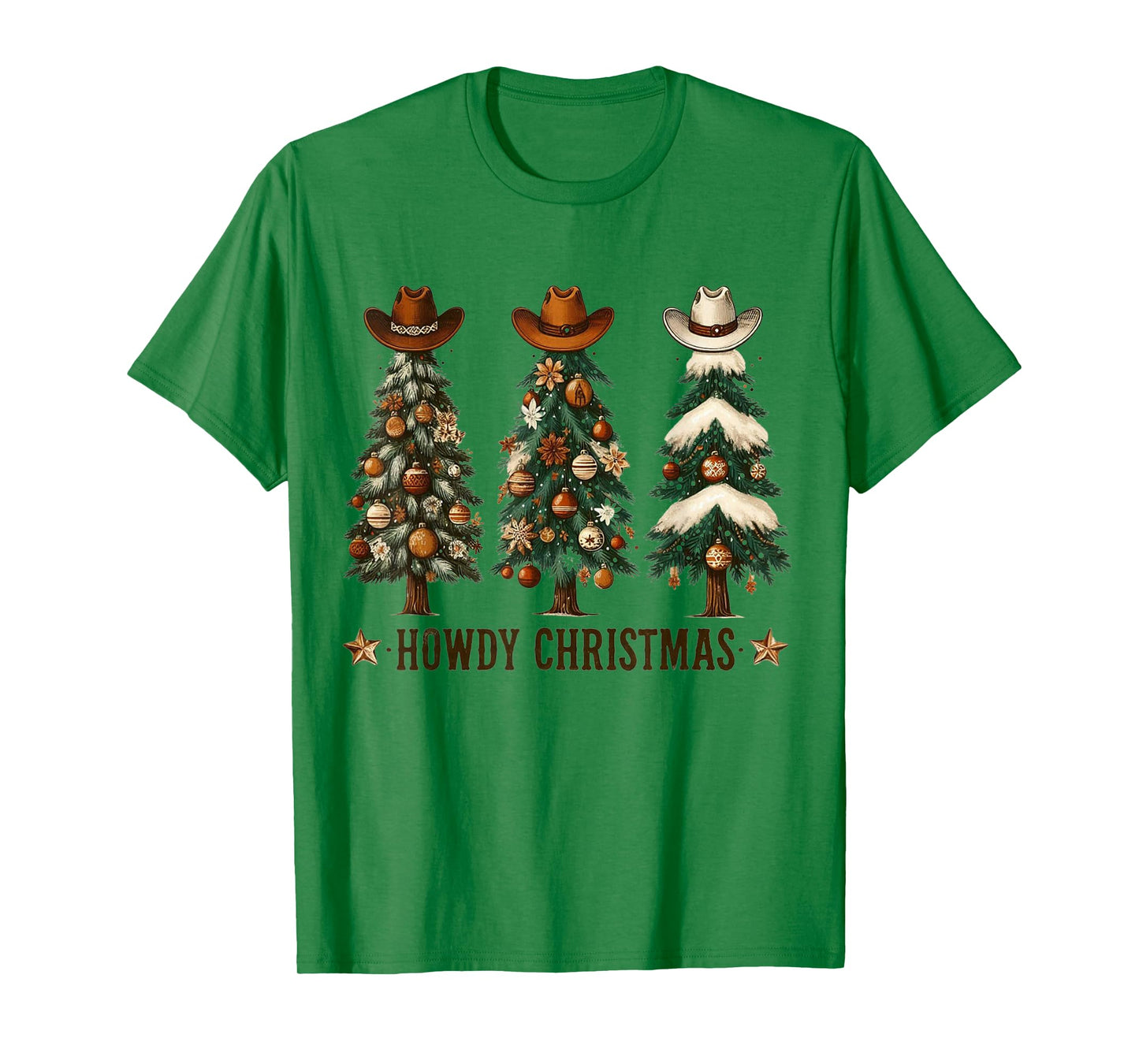 Howdy Christmas Xmas Tree Cowboy Western Coquette Bow Pajama T-Shirt