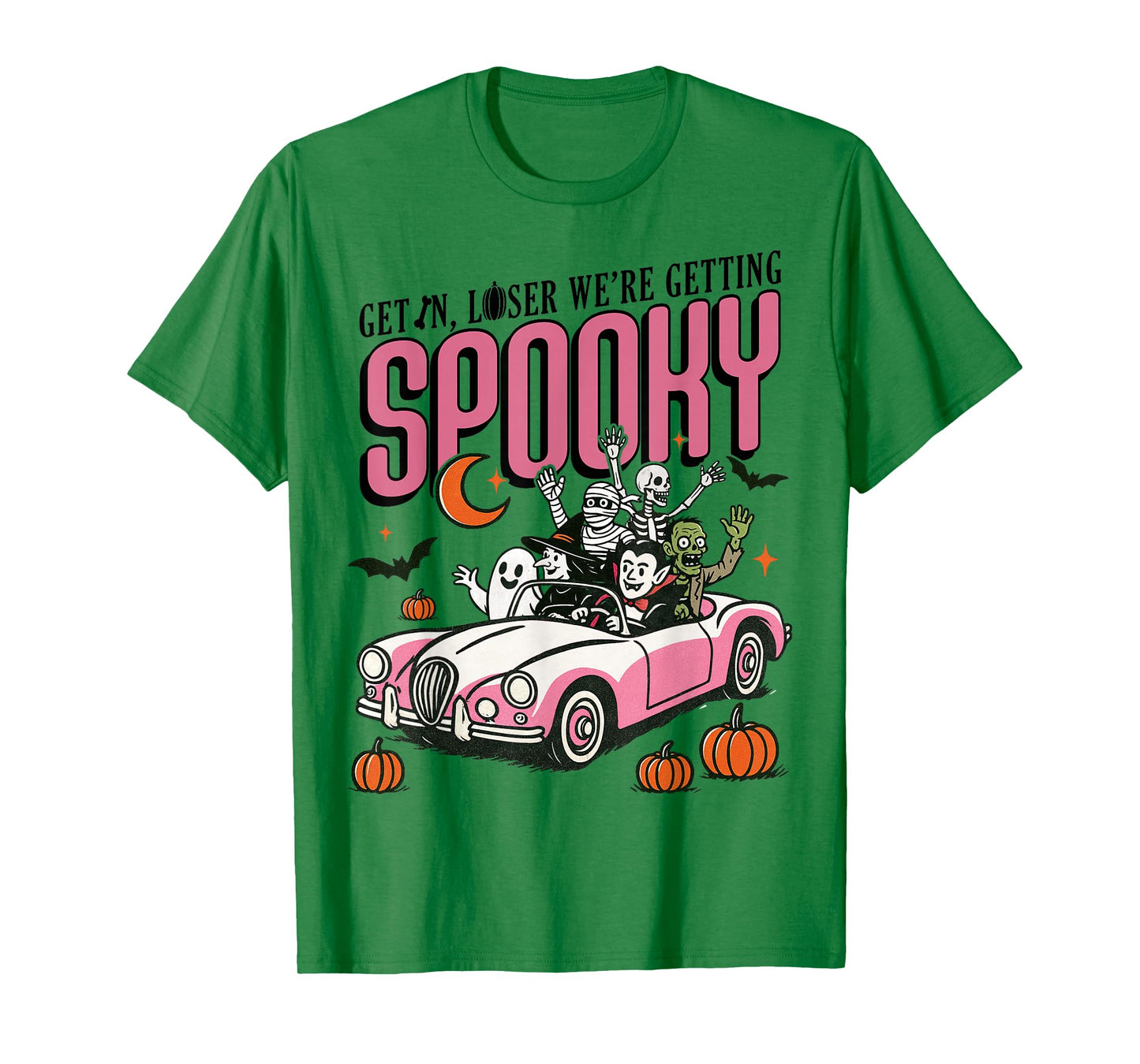 Retro Halloween Spooky Vintage Witch Skeleton Horror Pumpkin T-Shirt