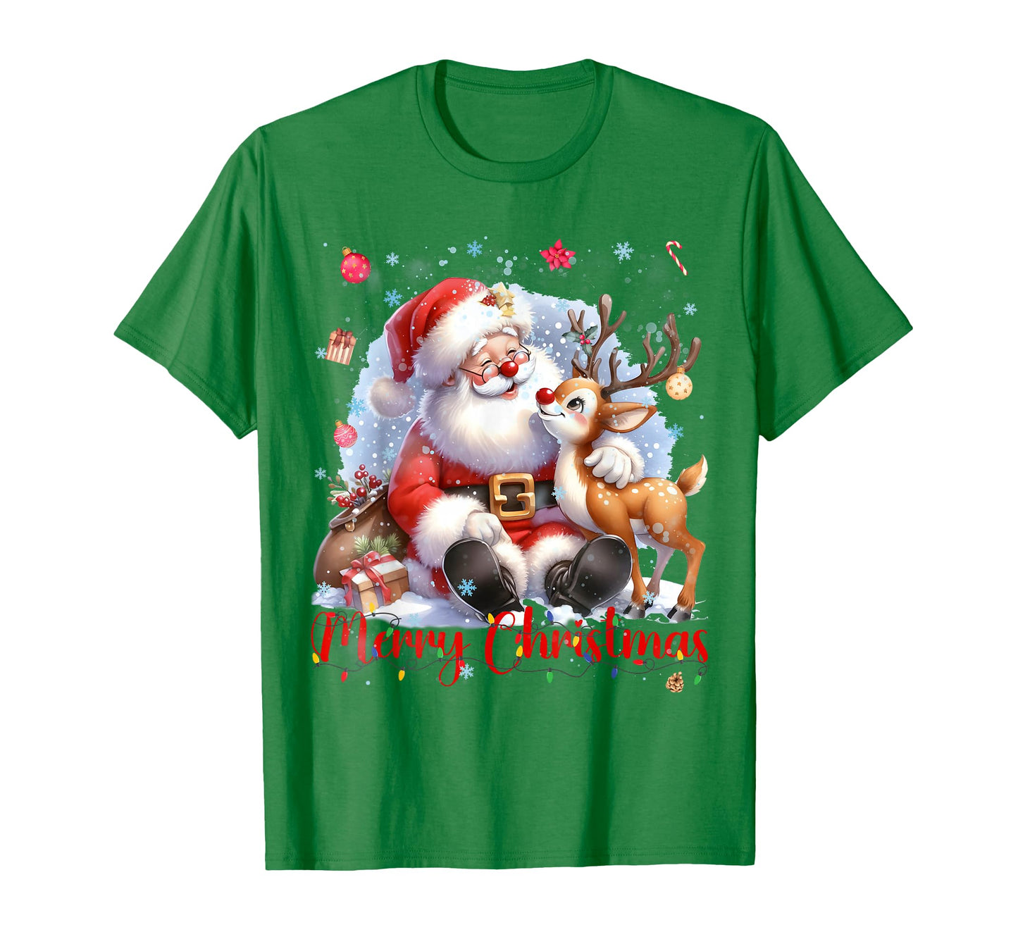 Merry Christmas Santa Rudolph Christmas Xmas Men Women T-Shirt