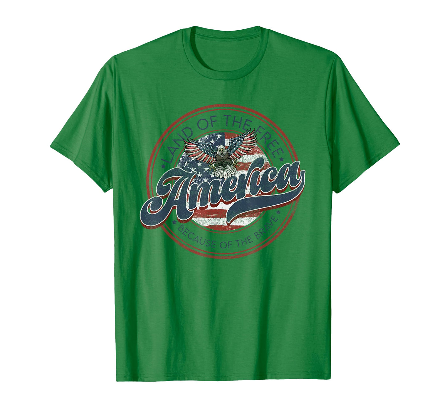 Vintage America Eagle Land of the Free Because of the Brave T-Shirt