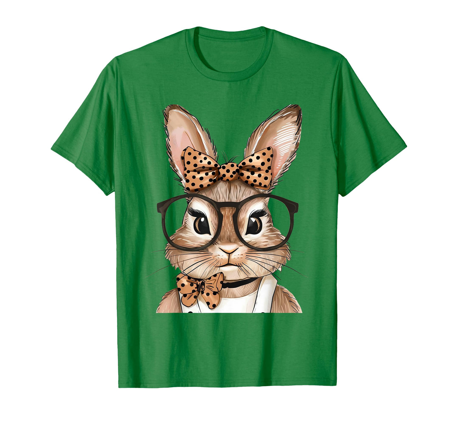 Cute Bunny With Glasses Rabbit Easter Day Women Girls Kids T-Shirt