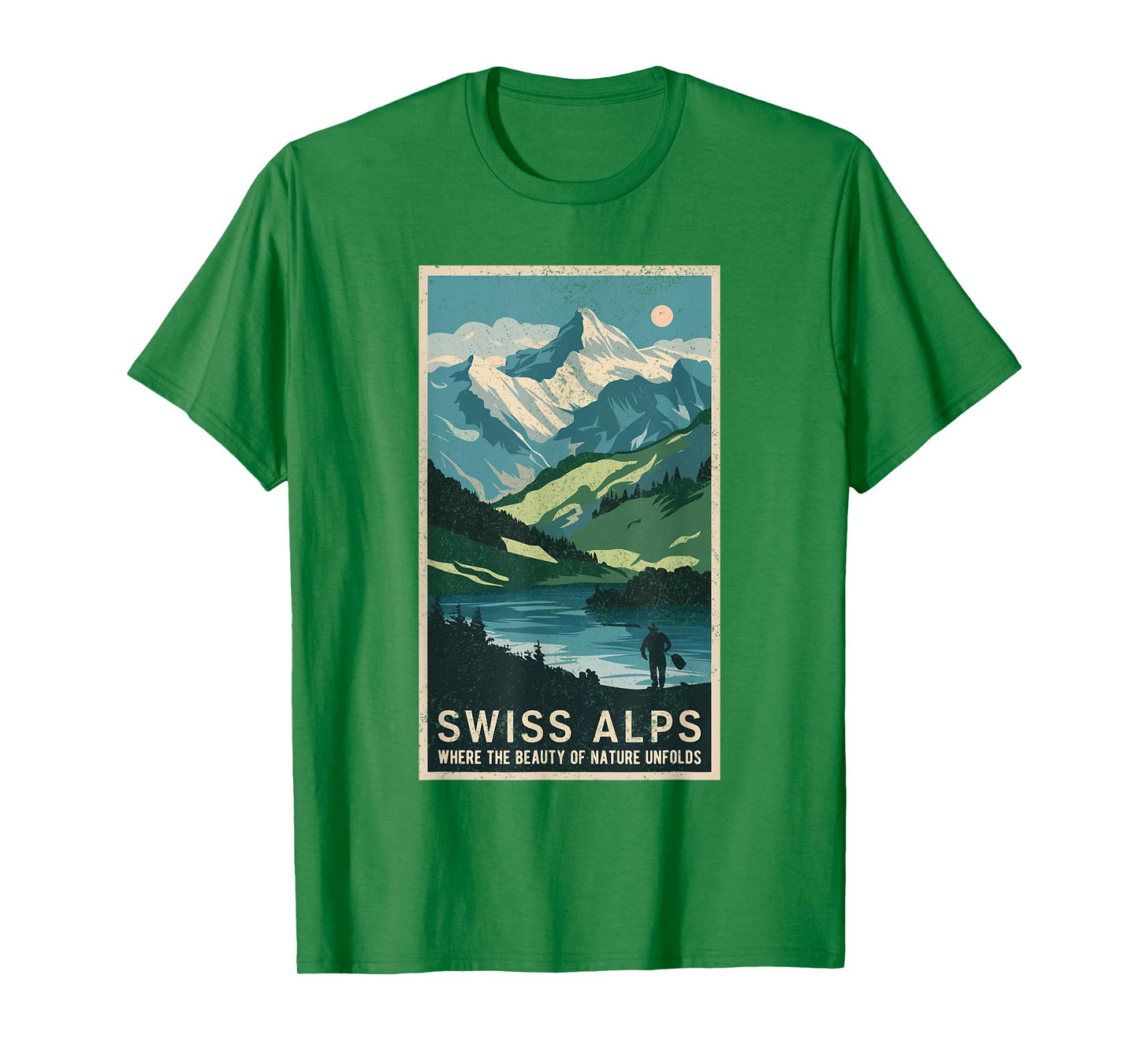Vintage Travel Posters Swiss Alps Scenic Mountain Landscape T-Shirt
