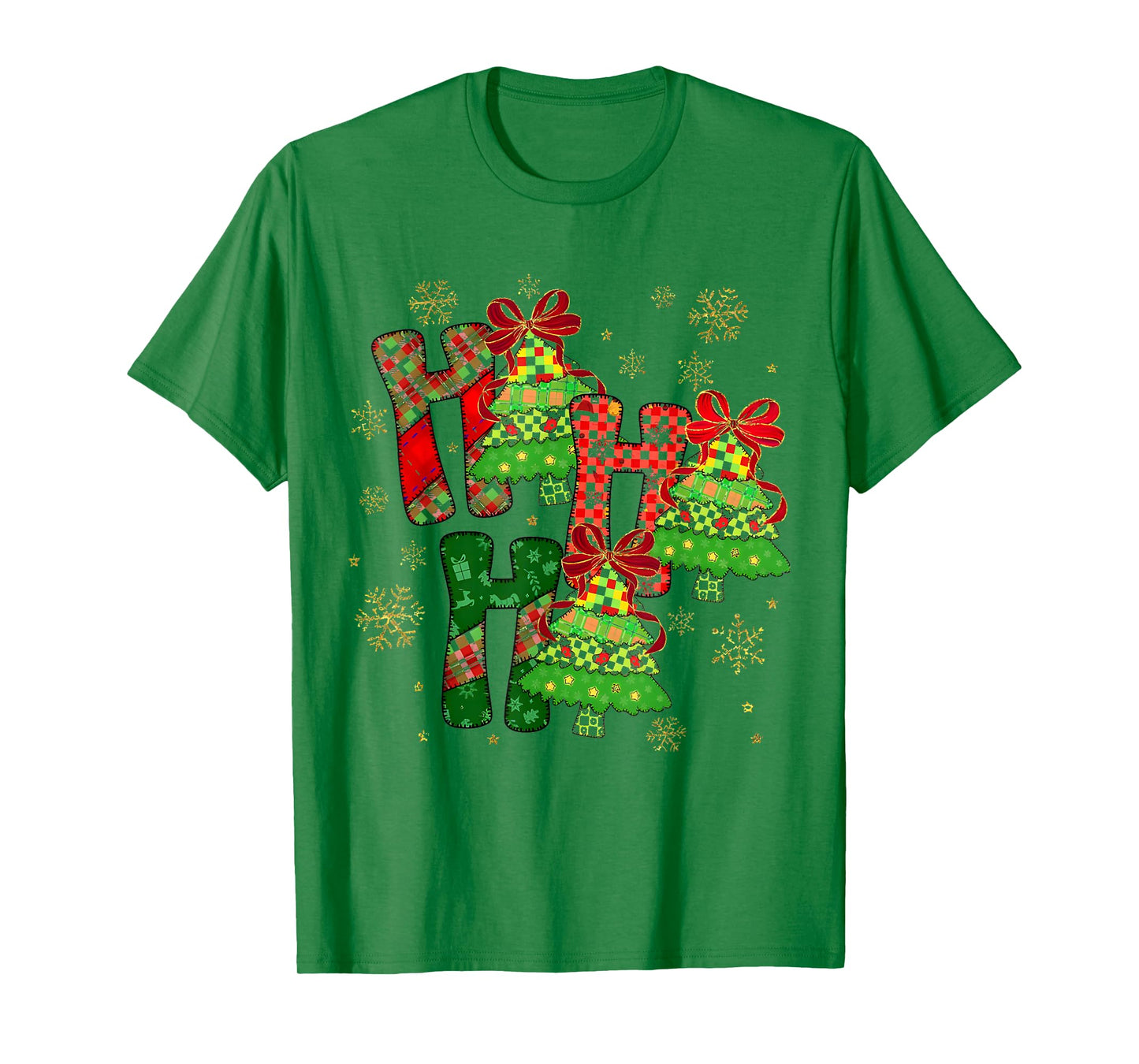 HO HO HO Merry Christmas Coquette Bow Xmas Trees Holiday T-Shirt