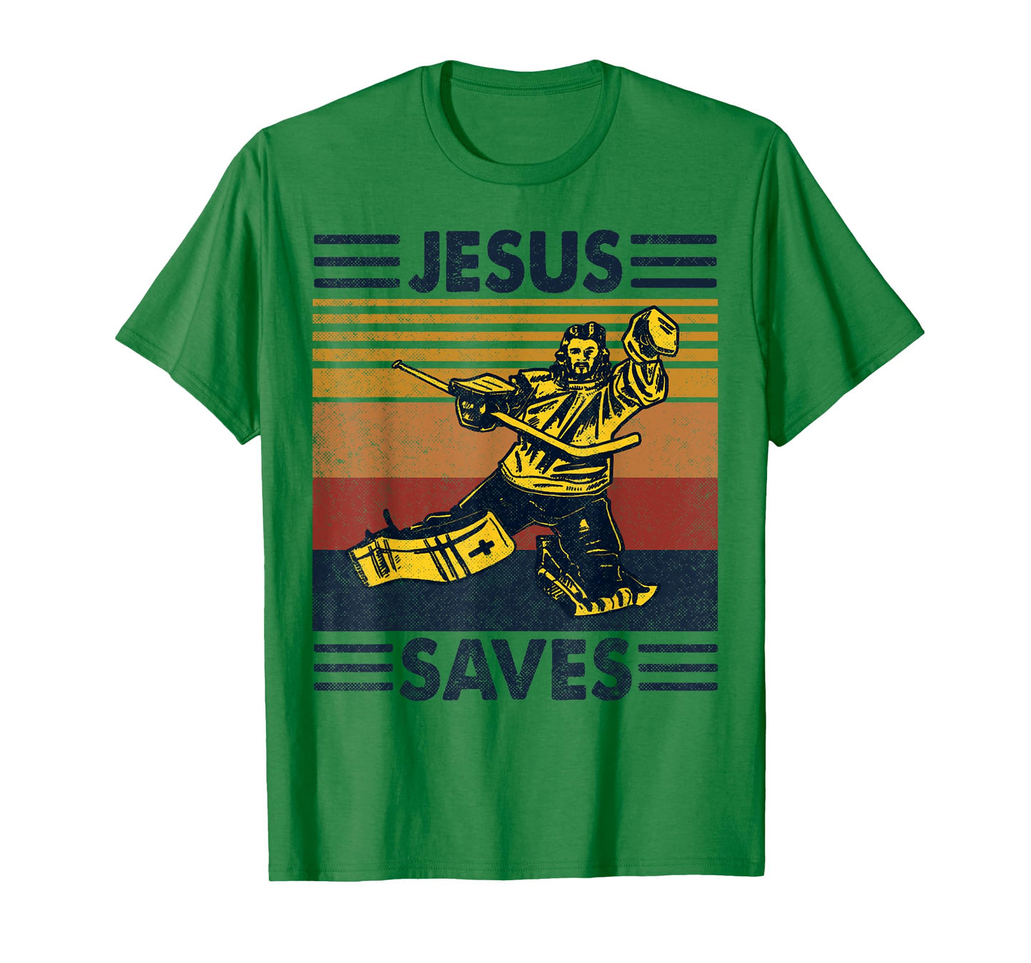 Jesus Saves Ice Hockey Goalie Sport Religious Christian Gift T-Shirt