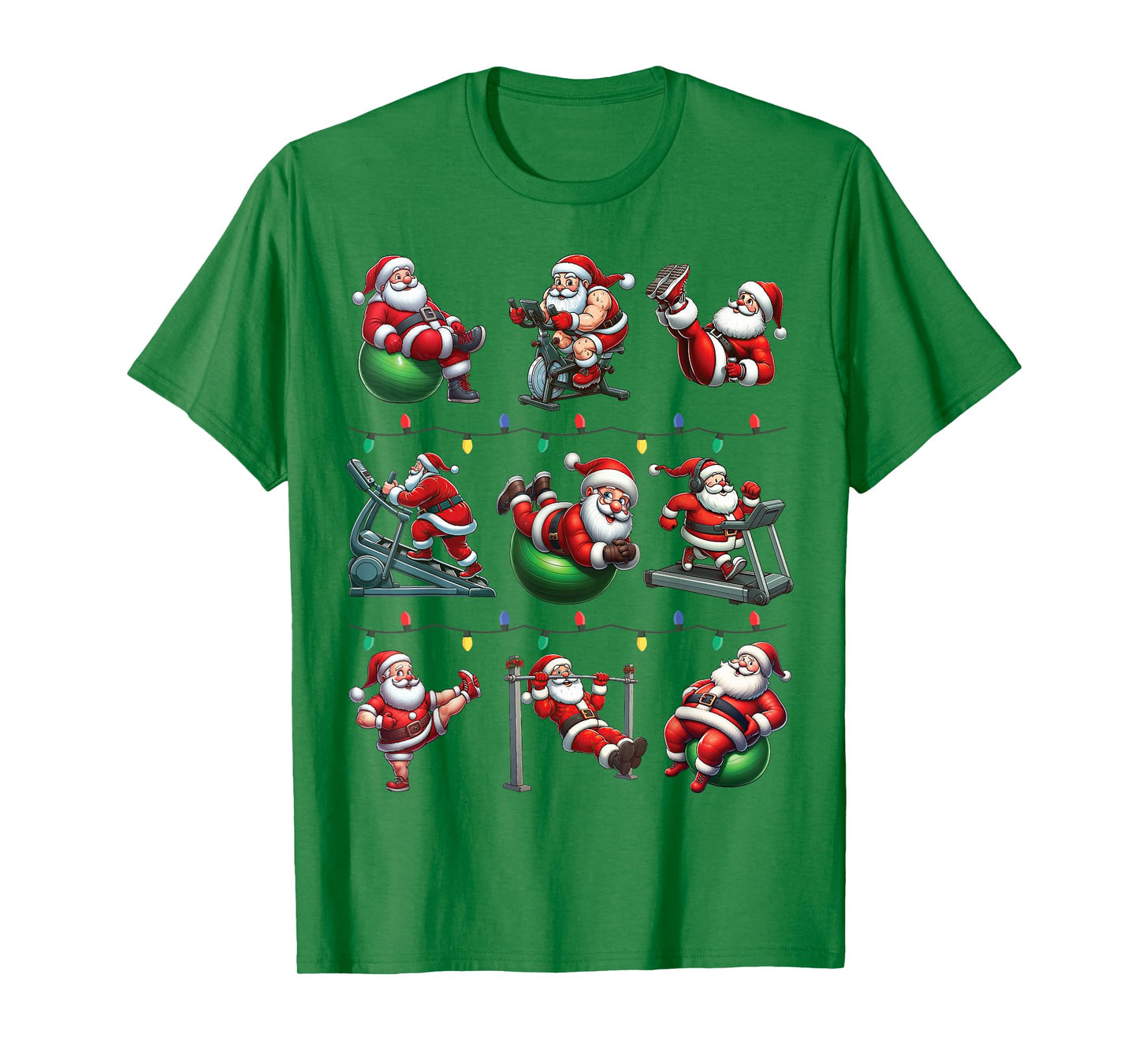 Santa Fitness Collection Gym Workout Weightlifting Christmas T-Shirt