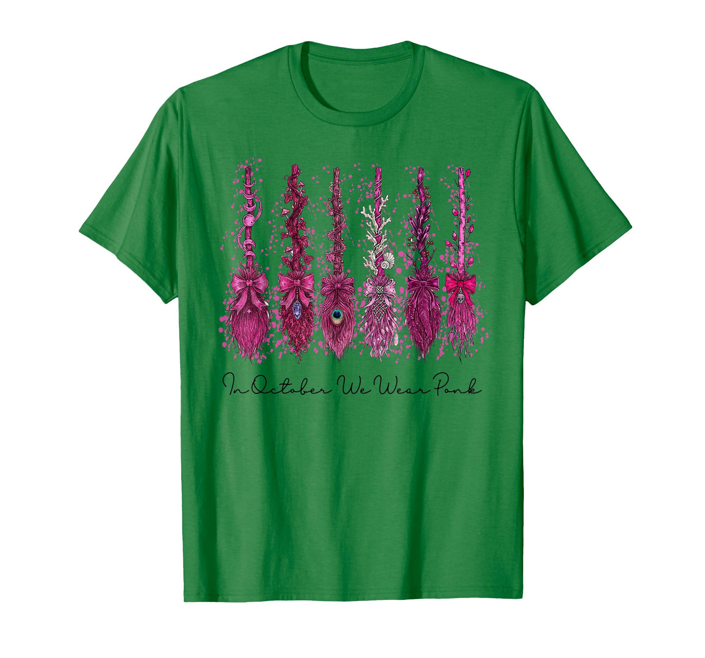 in October We Wear Pink, Witches Cancer Bow, Breast Cancer T-Shirt