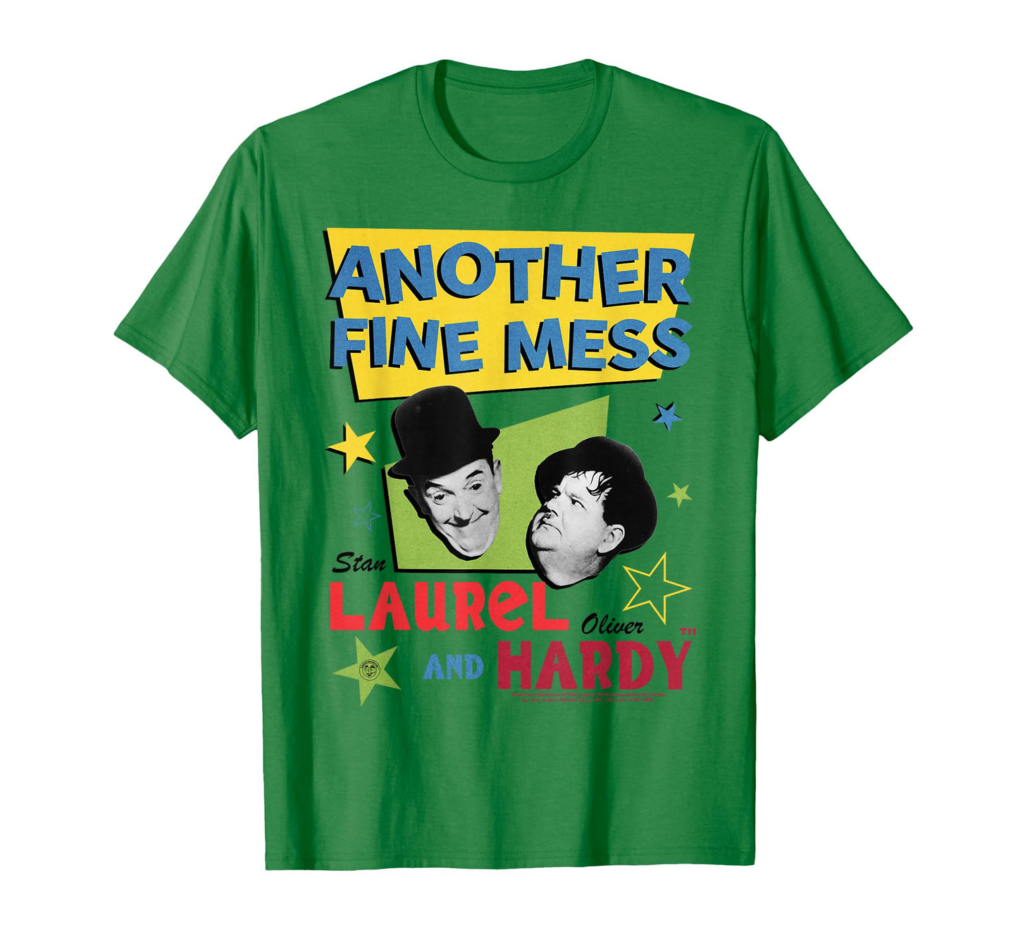 Laurel & Hardy Another Fine Mess Retro Stars Poster Art T-Shirt