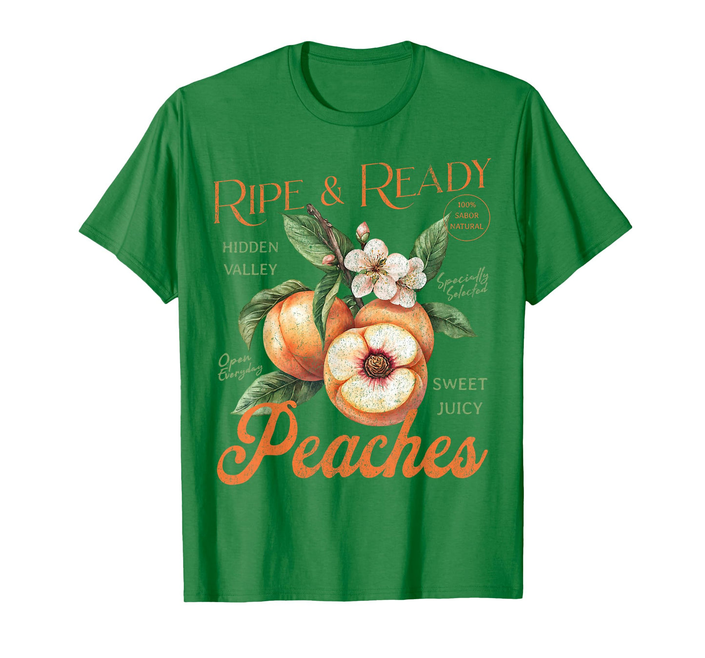 Fresh Peaches Natural Organic Locally Farm Summer Peachy T-Shirt