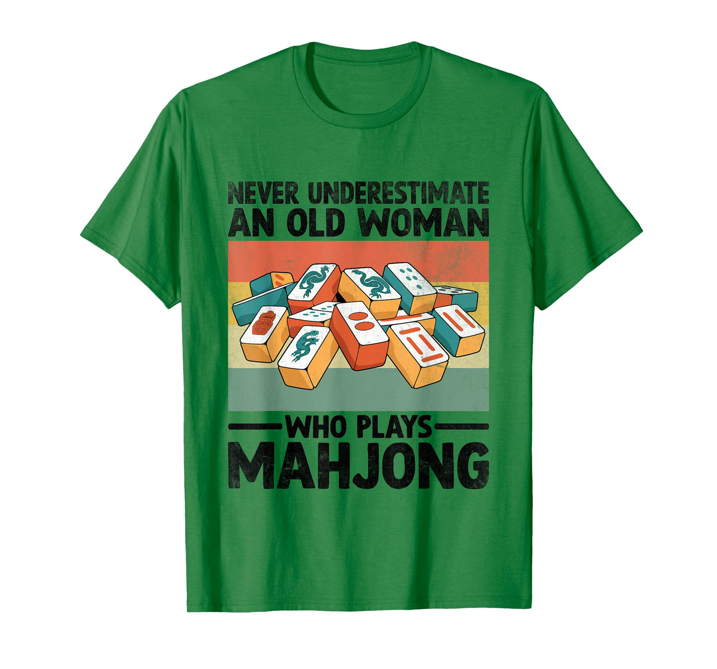 Never Underestimate An Old Woman Who Plays Mahjong Tile T-Shirt