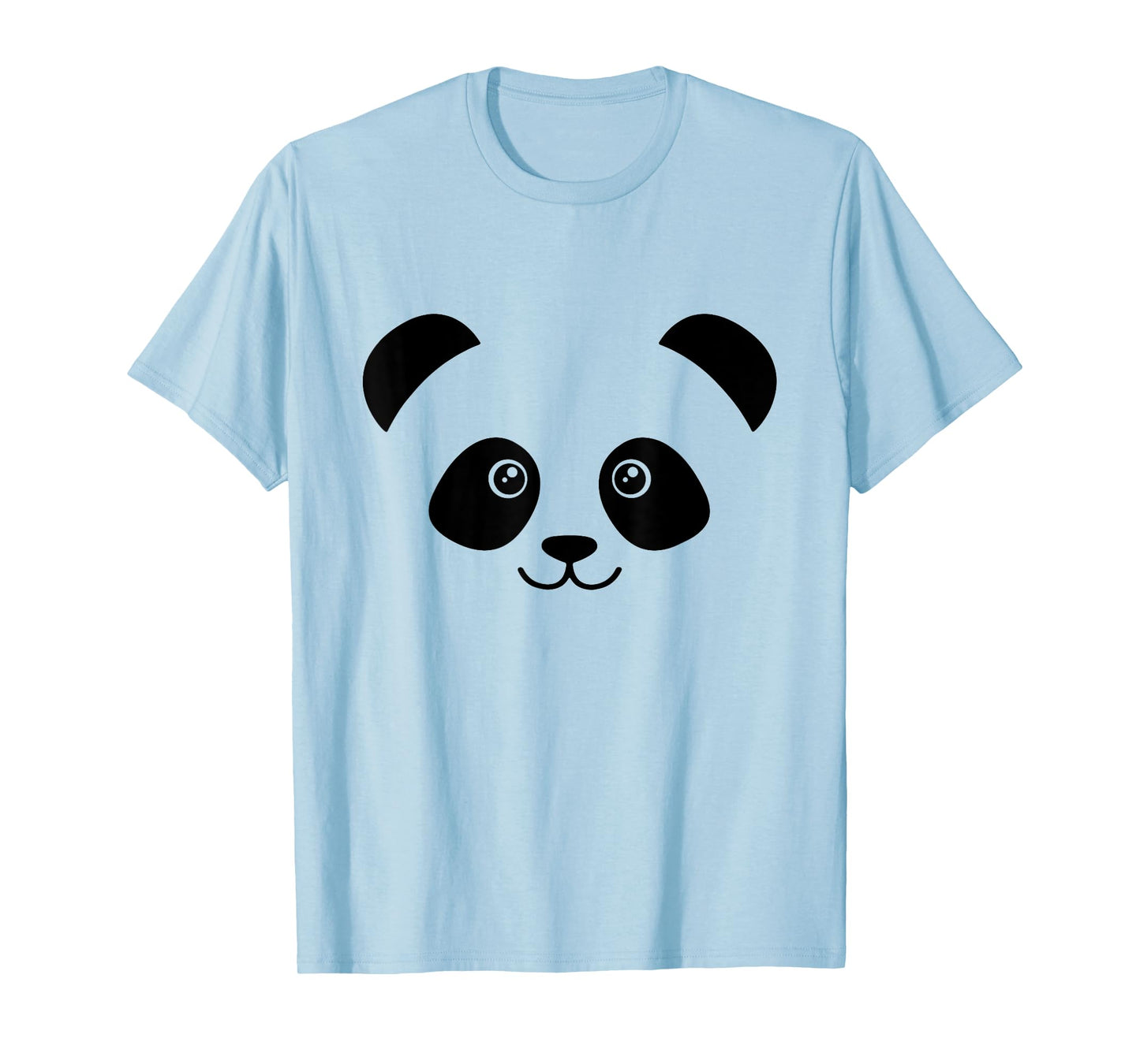 Panda Face Cute design Cute Little Panda Face T-Shirt for Women, Girls - Grey, Short Sleeve, Classic Fit, Unisex, XS/Small