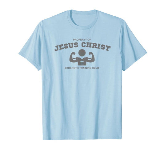 Christian Fitness Jesus Workout Gym Strength Training T-Shirt