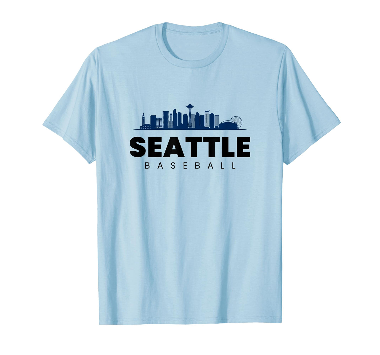 Seattle Baseball Vintage City Skyline Minimal Baseball Lover T-Shirt