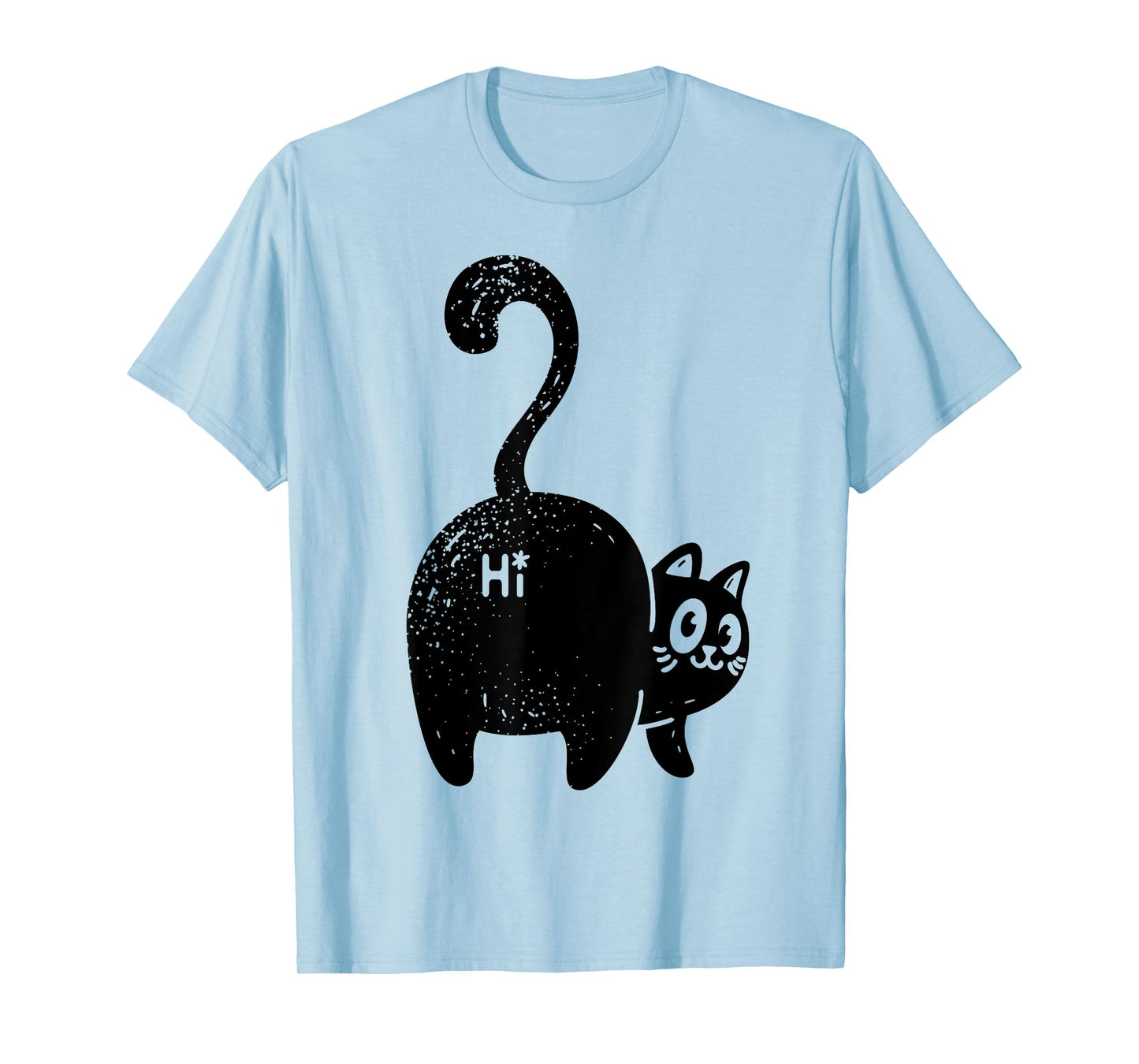 Funny Hello Black Cat Butt Tee Gift for Cat Lovers Men Women Girls Kids T-Shirt