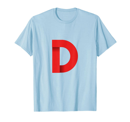White With Red Letter D T-Shirt