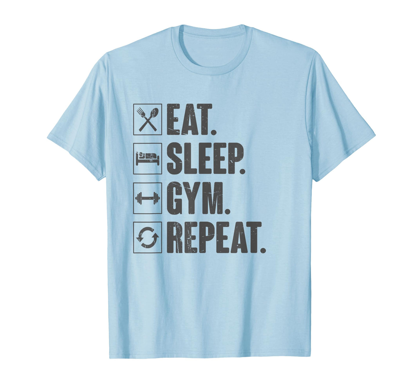 Eat Sleep Gym Repeat - Funny Vintage Workout T-Shirt