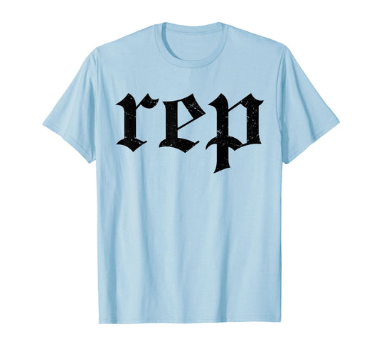 Vintage Distressed Effect Rep Expression T-Shirt
