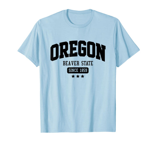 Vintage Oregon Beaver State Athletic Black Text T-Shirt