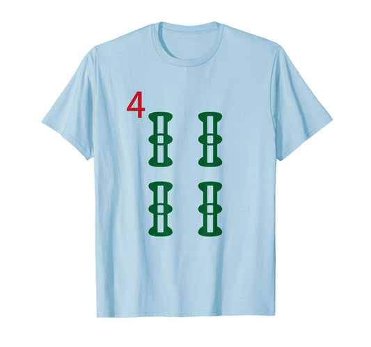 Chinese Mah Jong Bamboo Sozu Four Tile Mahjong Costume T-Shirt