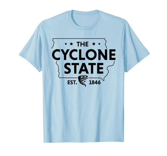 The Cyclone State Iowa Map Proud EST 1846 For Men Women T-Shirt