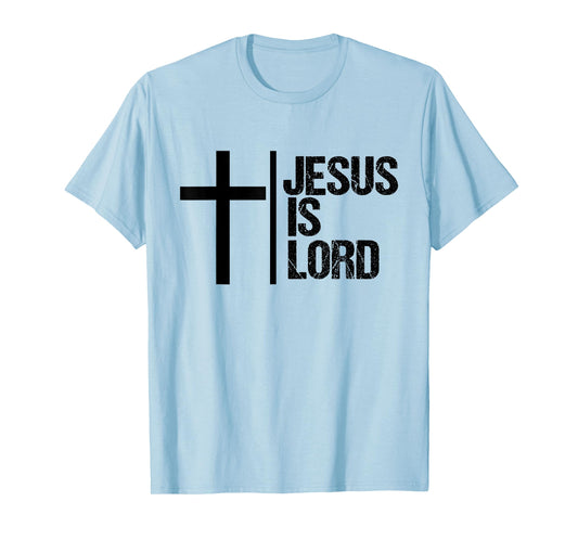 Jesus is Lord T-Shirt Cross Faith Christian Bible God Holy T-Shirt