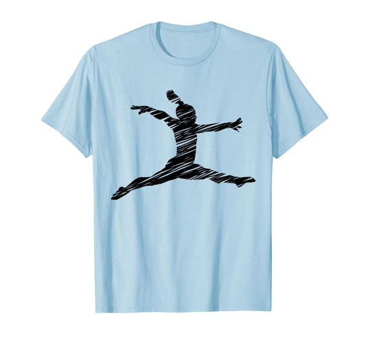 Gift Idea Gymnastics Ladies Retro Gymnastics Motif T-Shirt - Blue, Women's Small