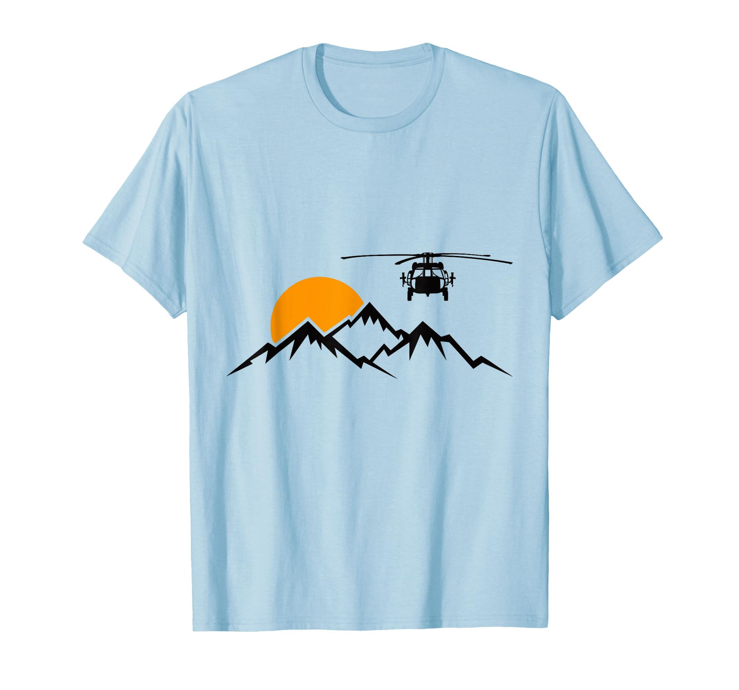 UH-60 Black Hawk Flying Over Mountain Military Helicopter T-Shirt