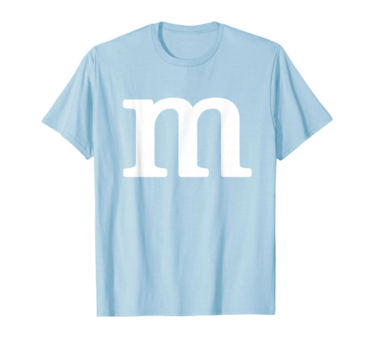Letter M Funny Group Halloween Team Easy Lazy Costume T-Shirt