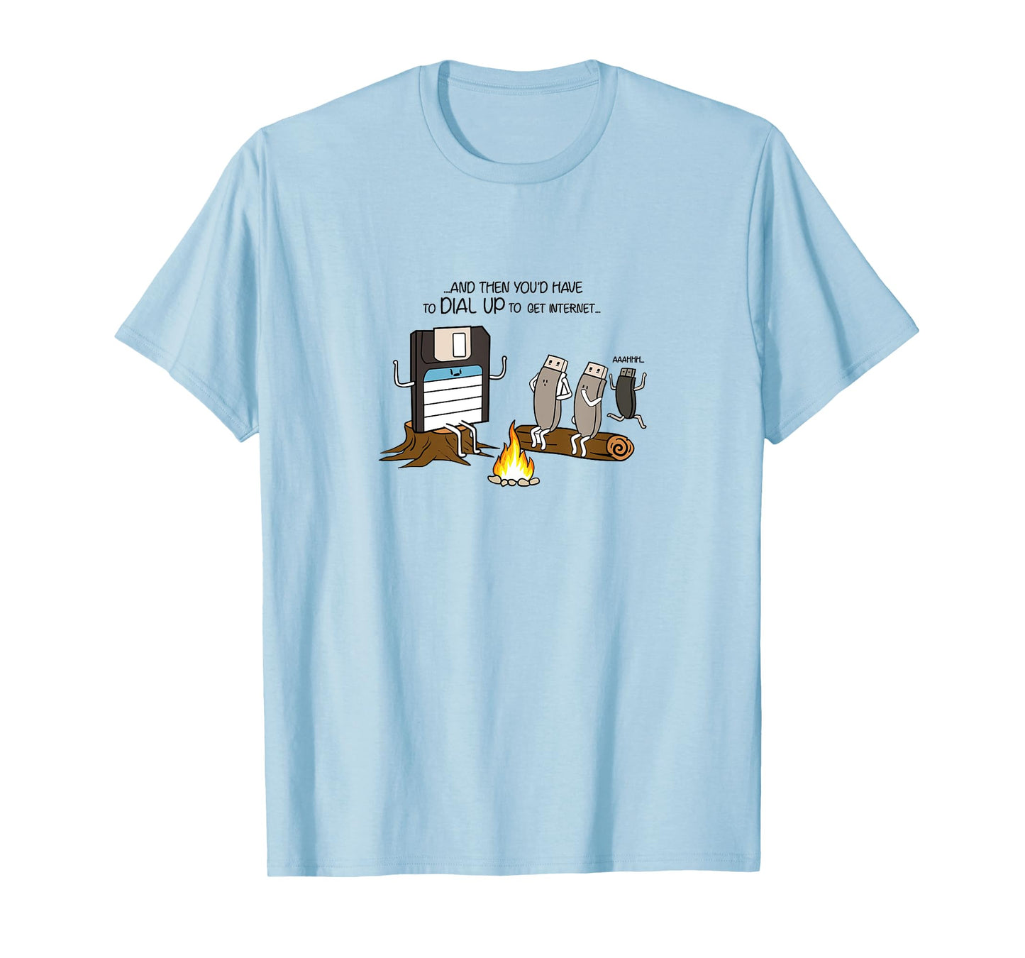 Floppy Disk & USB Drives, Dial-up Tones, Funny Old Tech Meme T-Shirt