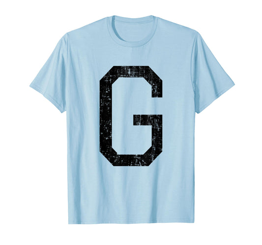 Letter G Capital Alphabet Initial School College Varsity T-Shirt