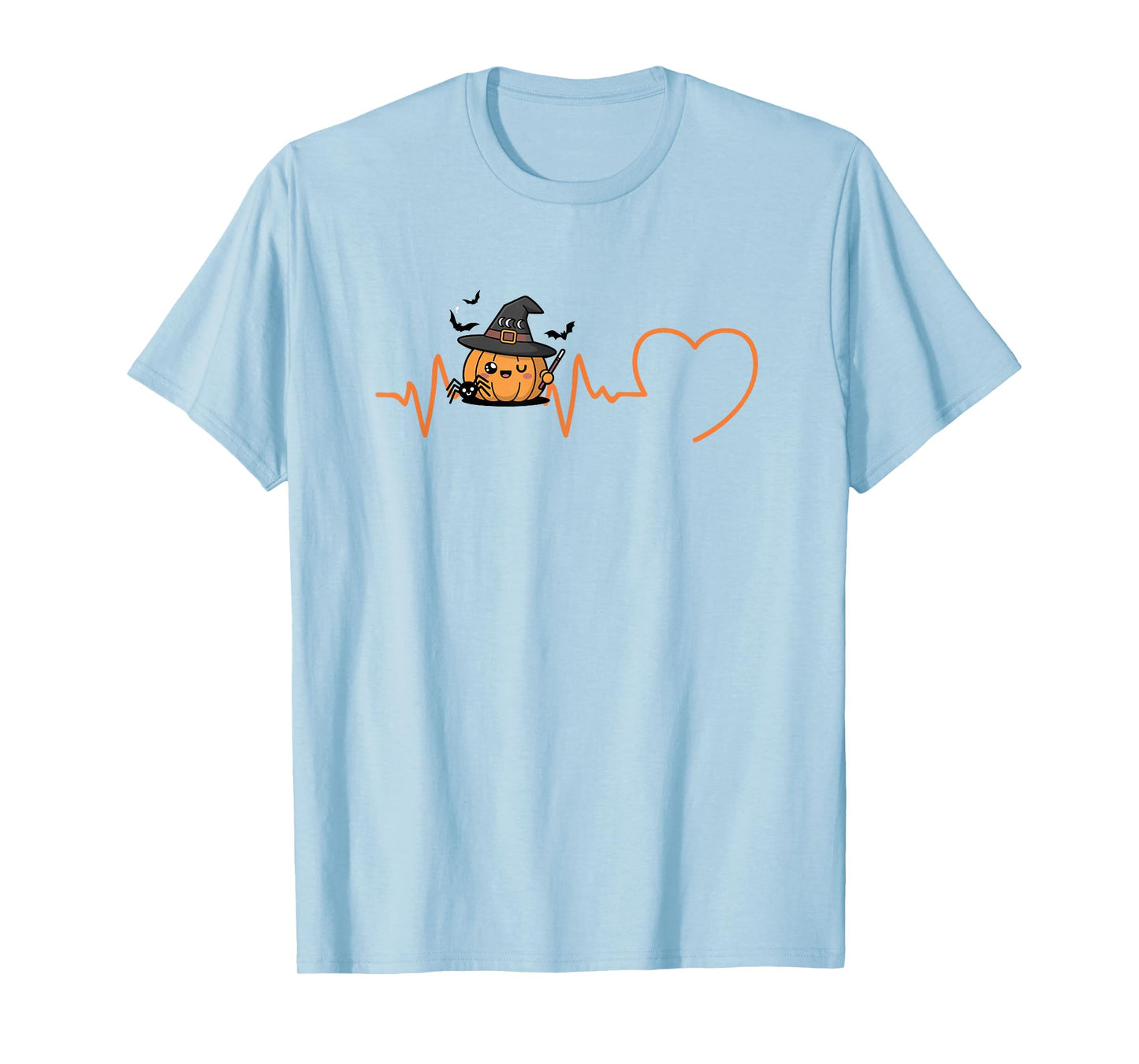 Pumpkin Heartbeat Halloween Kawaii Pumpkin Witch T-Shirt