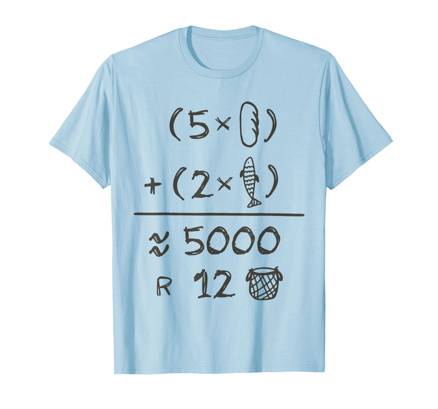 5 Loaves 2 Fishes 5000 Chosen Christian Bible Jesus Saying T-Shirt