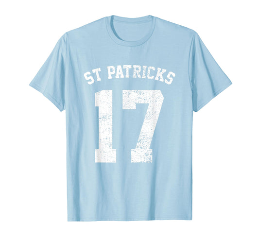 St Patricks Day March 17 Retro Distressed College Varsity T-Shirt