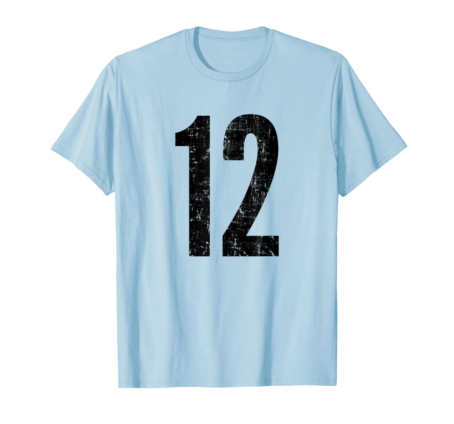 Number 12 Distressed Vintage Twelve Sports Training Practice T-Shirt